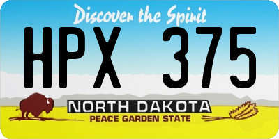 ND license plate HPX375