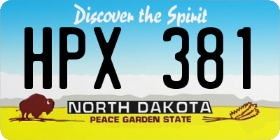 ND license plate HPX381