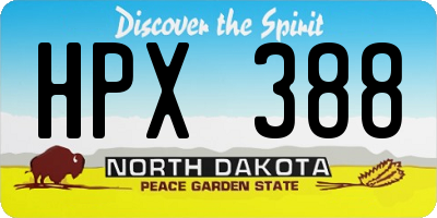 ND license plate HPX388