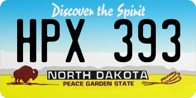 ND license plate HPX393