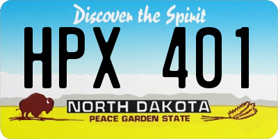 ND license plate HPX401