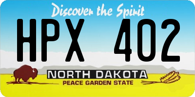 ND license plate HPX402