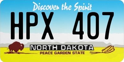 ND license plate HPX407