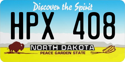 ND license plate HPX408
