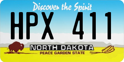 ND license plate HPX411