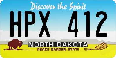 ND license plate HPX412