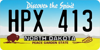 ND license plate HPX413