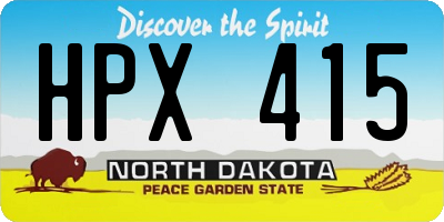 ND license plate HPX415