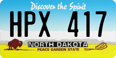 ND license plate HPX417