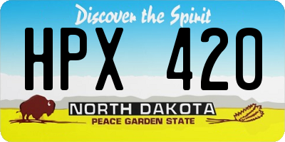ND license plate HPX420