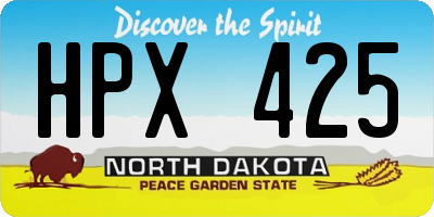 ND license plate HPX425