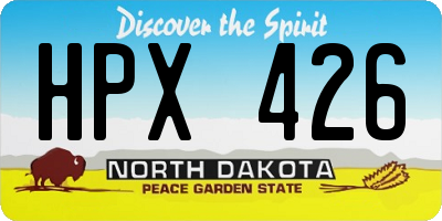 ND license plate HPX426