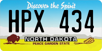 ND license plate HPX434