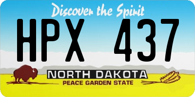 ND license plate HPX437
