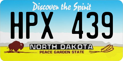ND license plate HPX439