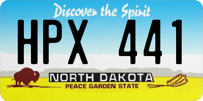 ND license plate HPX441