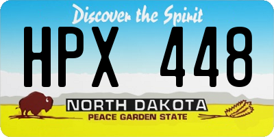 ND license plate HPX448