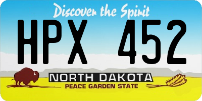 ND license plate HPX452