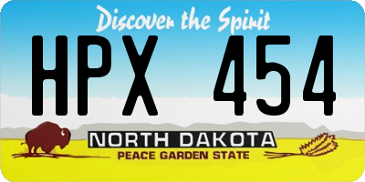 ND license plate HPX454