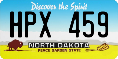 ND license plate HPX459
