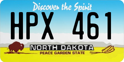 ND license plate HPX461