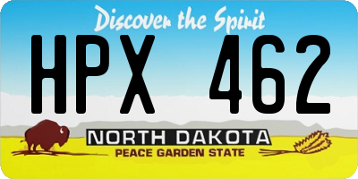 ND license plate HPX462