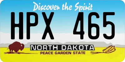 ND license plate HPX465