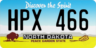 ND license plate HPX466