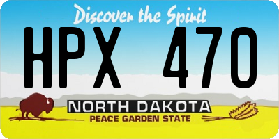 ND license plate HPX470