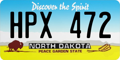 ND license plate HPX472