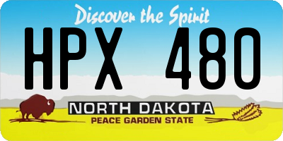 ND license plate HPX480
