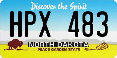 ND license plate HPX483