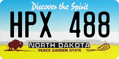 ND license plate HPX488