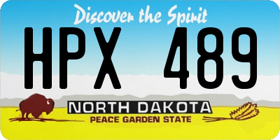 ND license plate HPX489