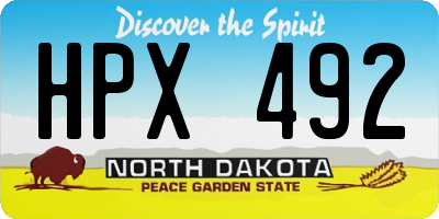 ND license plate HPX492