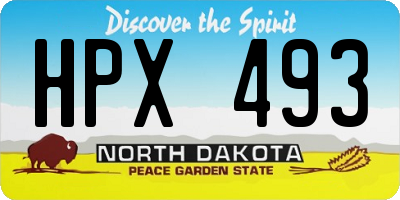 ND license plate HPX493
