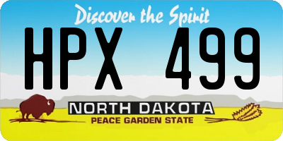 ND license plate HPX499