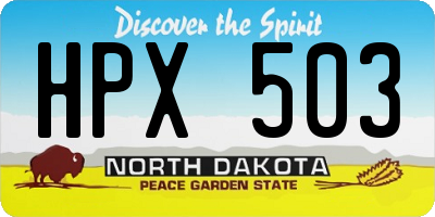ND license plate HPX503
