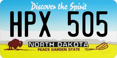 ND license plate HPX505