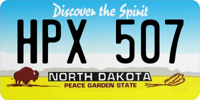 ND license plate HPX507