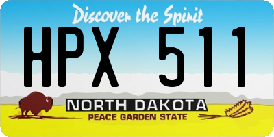 ND license plate HPX511