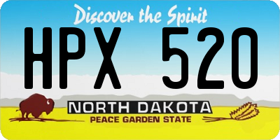 ND license plate HPX520