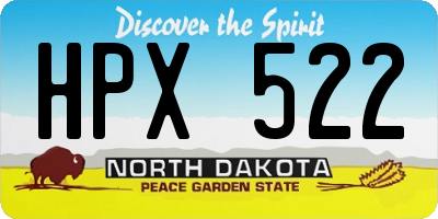 ND license plate HPX522