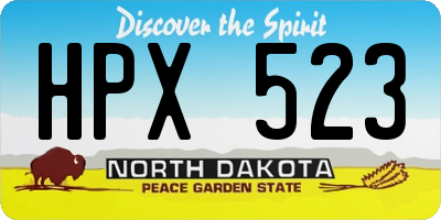 ND license plate HPX523