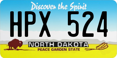 ND license plate HPX524