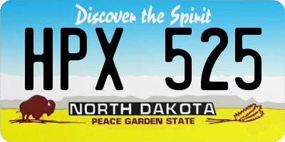 ND license plate HPX525