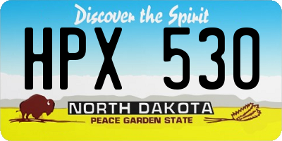 ND license plate HPX530