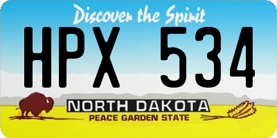 ND license plate HPX534