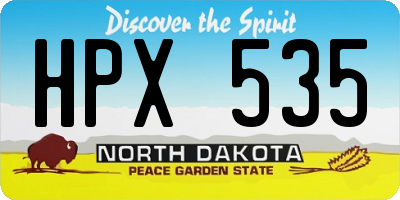ND license plate HPX535