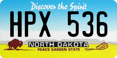 ND license plate HPX536